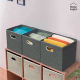 Caja Almacenamiento Gris 31 x 31 cm Home Logics 1 un