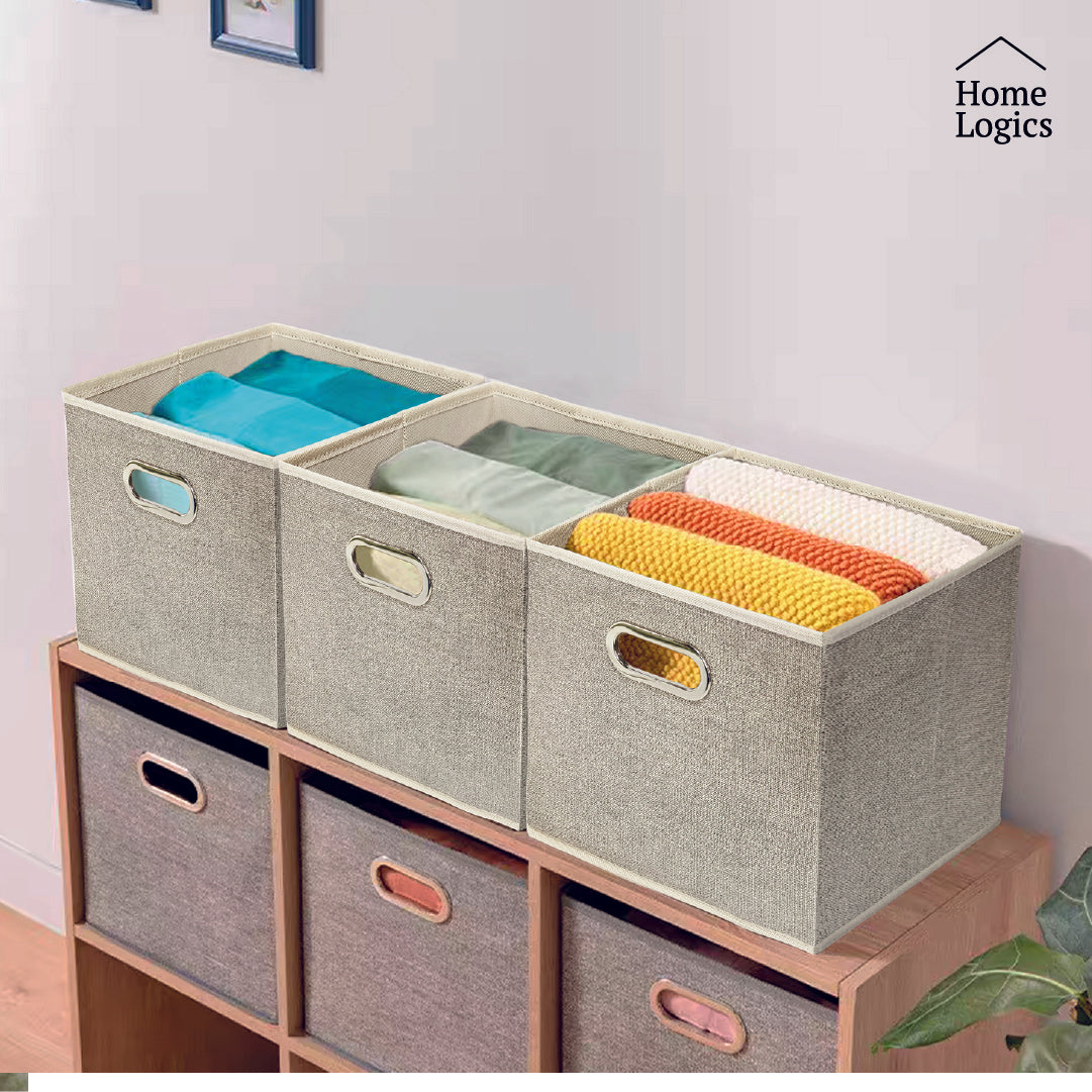 Caja Almacenamiento Beige 31 x 31 cm Home Logics 1 un