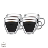 Set 4 Tazas Vidrio Doble Pared 160 ml Home Logics 1 un