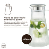 Jarra Vidrio con Tapa 1,8 L Home Logics 1 un