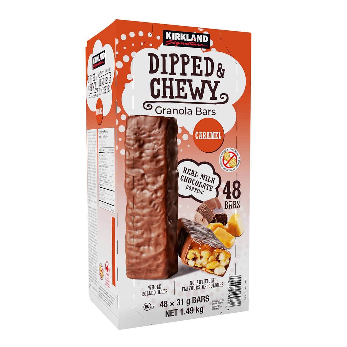 Barritas de Granola Dipped Chewy Caramelo Kirkland 48 un x 31 g