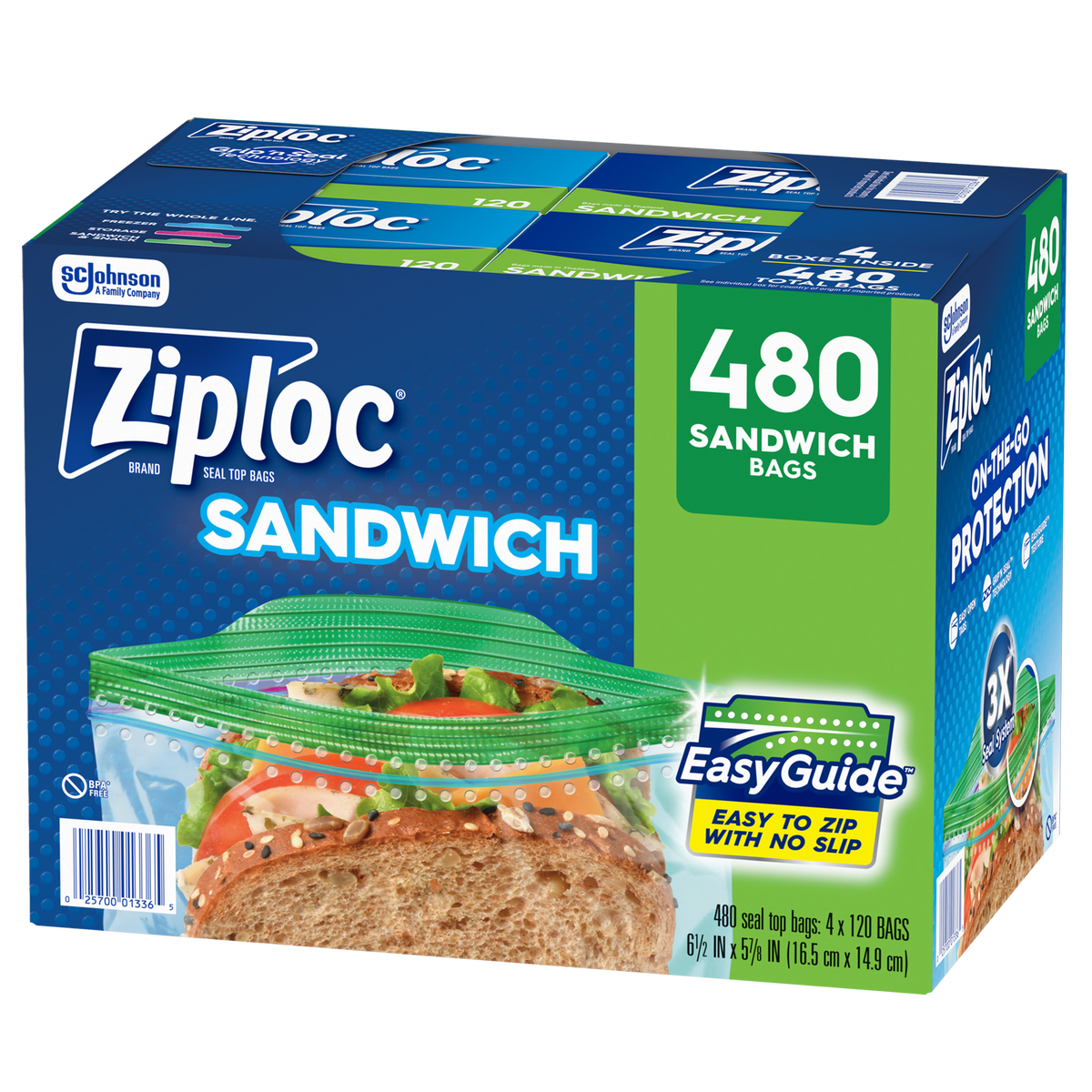 Bolsas Herméticas Sandwich 115 cm Ziploc 4 x 120 un