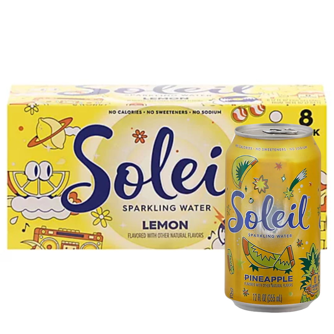 Agua Saborizada con Gas Piña Soleil 8 x 355 ml