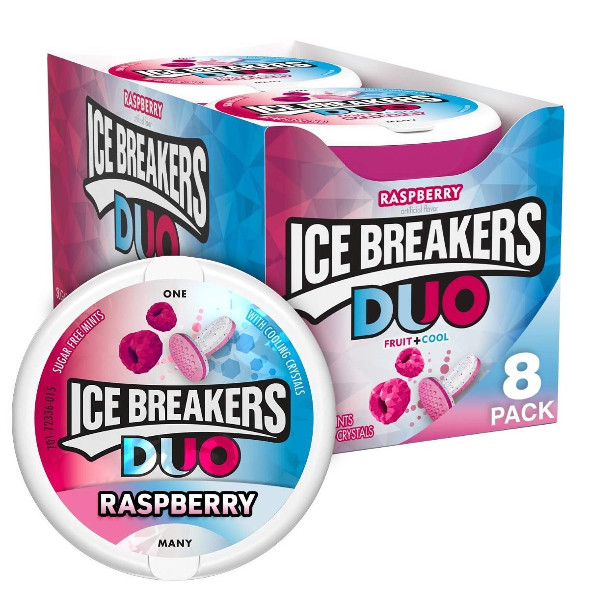 Caramelos Ácidos sin Azúcar Duo Frambuesa Ice Breakers 8 un x 36 g