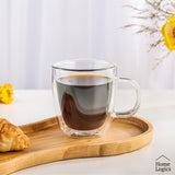Set 4 Tazas Vidrio Doble Pared 230 ml Home Logics 1 un