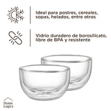 Set 2 Bowls Vidrio Doble Pared 250 ml Home Logics 1 un