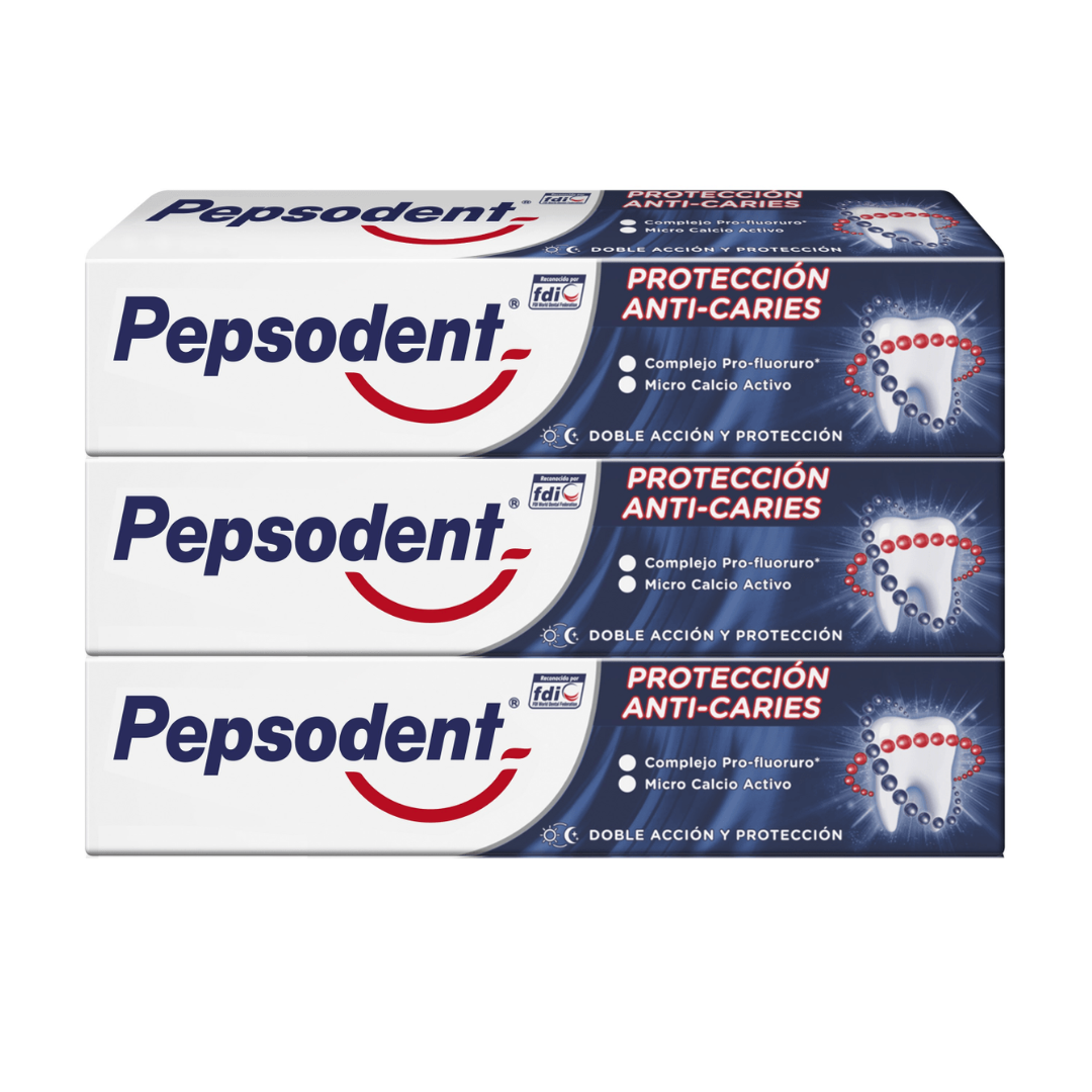Pasta Dental Protección Anti-caries Pepsodent 3 x 130 ml