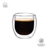Set 4 Vasos Vidrio Doble Pared Classic 100 ml Home Logics 4 un