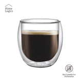 Set 4 Vasos Vidrio Doble Pared Classic 200 ml Home Logics 4 un