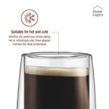 Set 4 Vasos Vidrio Doble Pared Modern 100 ml Home Logics 4 un