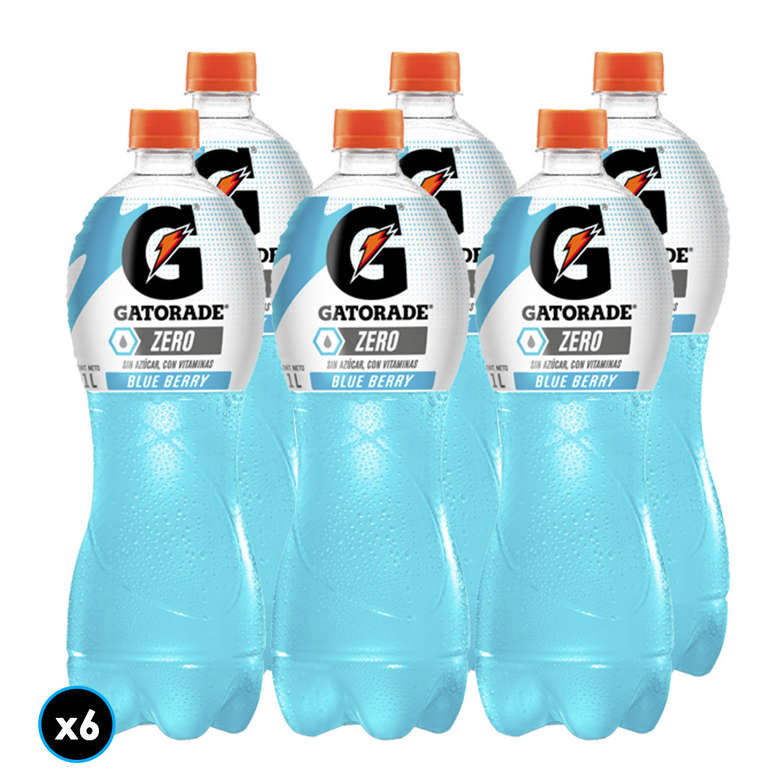 Bebida Isotónica Zero Blue Berry Gatorade 6 x 1 L