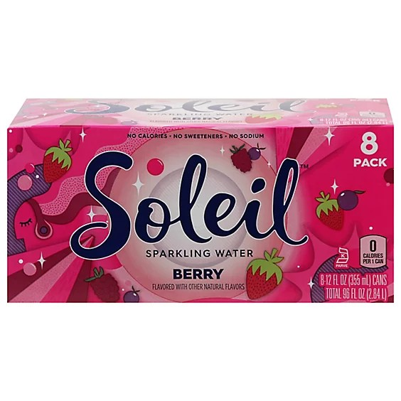 Agua Saborizada con Gas Berry Soleil 8 x 355 ml