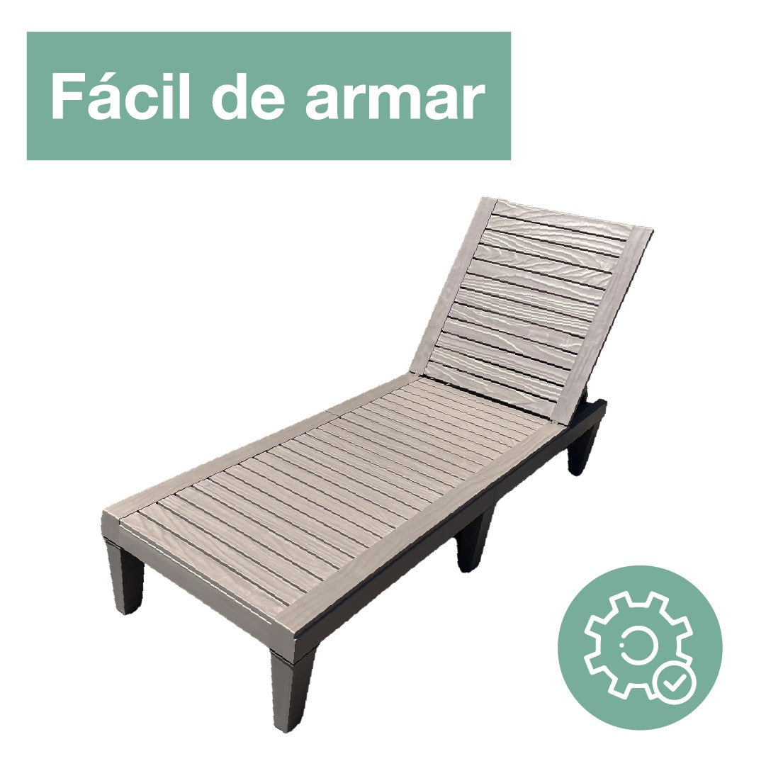 Reposera Sun Lounger Madera Plástica Arena Sunseeker 1 un
