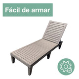 Reposera Sun Lounger Madera Plástica Arena Sunseeker 1 un