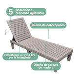 Reposera Sun Lounger Madera Plástica Arena Sunseeker 1 un
