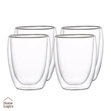 Set 4 Tazas Vidrio Doble Pared 350 ml Home Logics 1 un