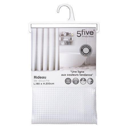 Cortina Ducha Panal White 180 x 200 cm 5five 1 un