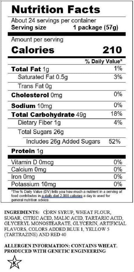 Gomitas Ácidas en Tubos Arcoíris Caja Sour Punch 24 un x 57 g