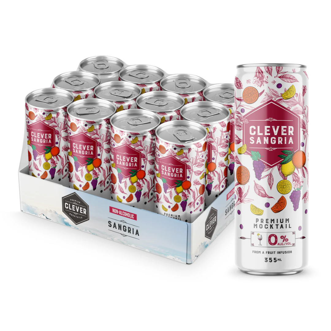 Bebida Mocktail Sangría Lata Clever 12 x 355 ml