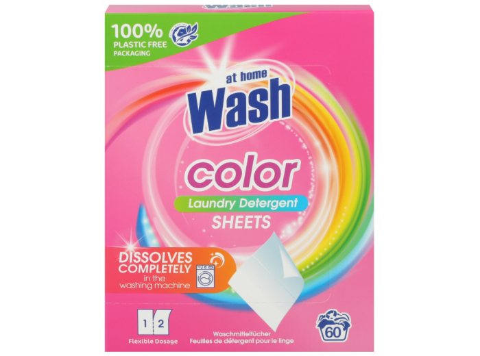 Detergente en Hojas Ropa Color At Home 30 un