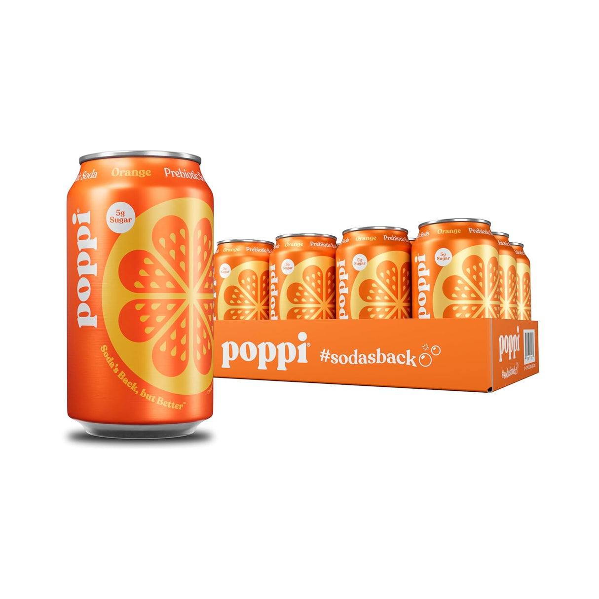 Bebida Prebiotic Orange Lata Poppi 12 x 355 ml
