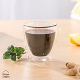 Set 4 Vasos Espresso Vidrio Doble Pared 80 ml Home Logics 1 un
