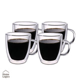 Set 4 Tazas Vidrio Doble Pared 80 ml Home Logics 1 un