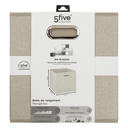 Caja Almacenamiento Linen Beige 31 x 31 cm 5five 1 un