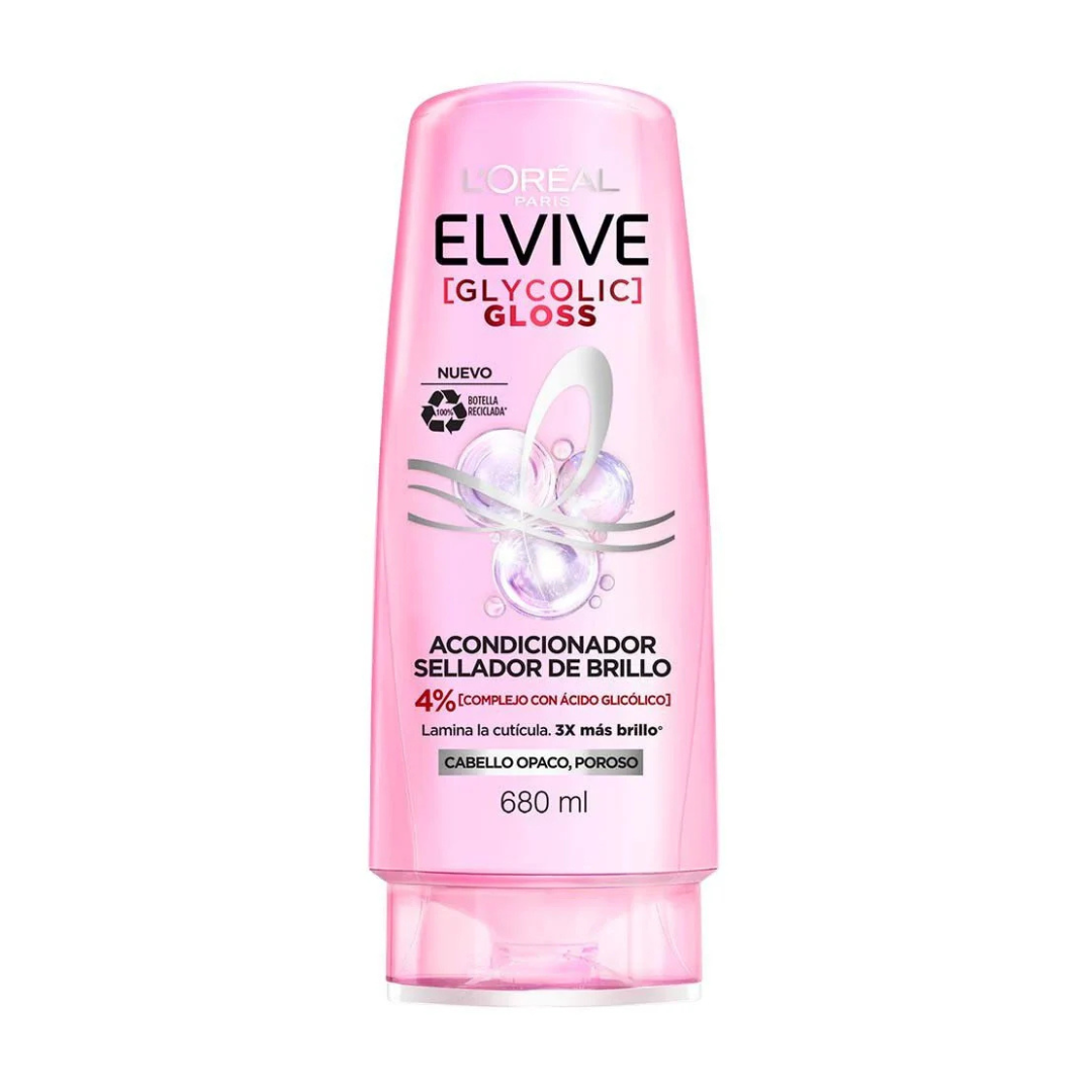 Acondicionador Elvive Glycolic Gloss L'Oreal 680 ml