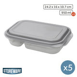 Set 5 Contenedores con Compartimentos 950 ml Storeware 1 un