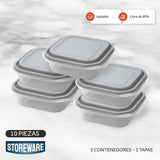 Set 5 Contenedores 700 ml Storeware  1 un