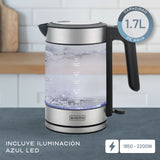 Hervidor Eléctrico Vidrio Blue Led 1,7 L Bhern 1 un