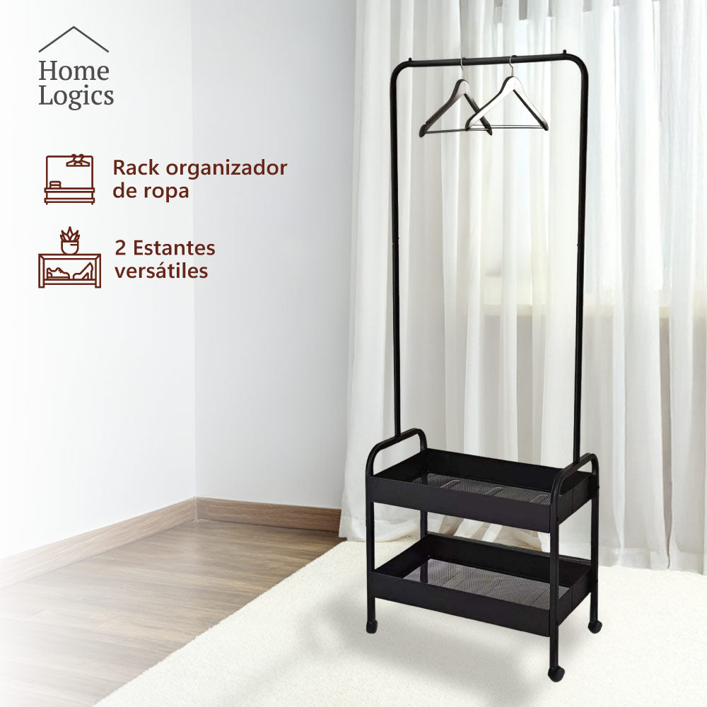 Rack Organizador Ropa 2 Niveles Black Home Logics 1 un