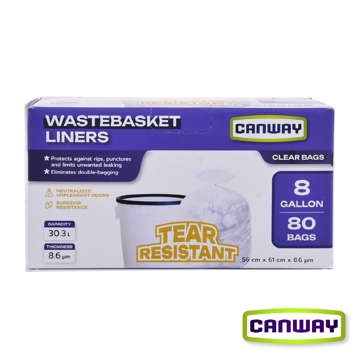 Bolsas Basura Papelero 56 x 61 cm Canway 80 un