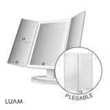Espejo Maquillaje Triple Aumento Led Luam 1 un