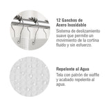 Cortina Baño Waffle 180 x 183 cm White Home Logics 1 un