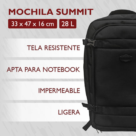 Mochila Viaje Summit Black Dourmont 1 un