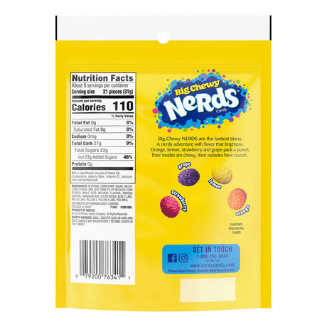 Masticables Big Chewy Nerds 9 x 170 g