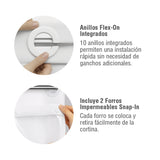 Cortina Baño Waffle Sistema 3 en 1 sin Ganchos 180 x 183 cm White Home Logics 1 un