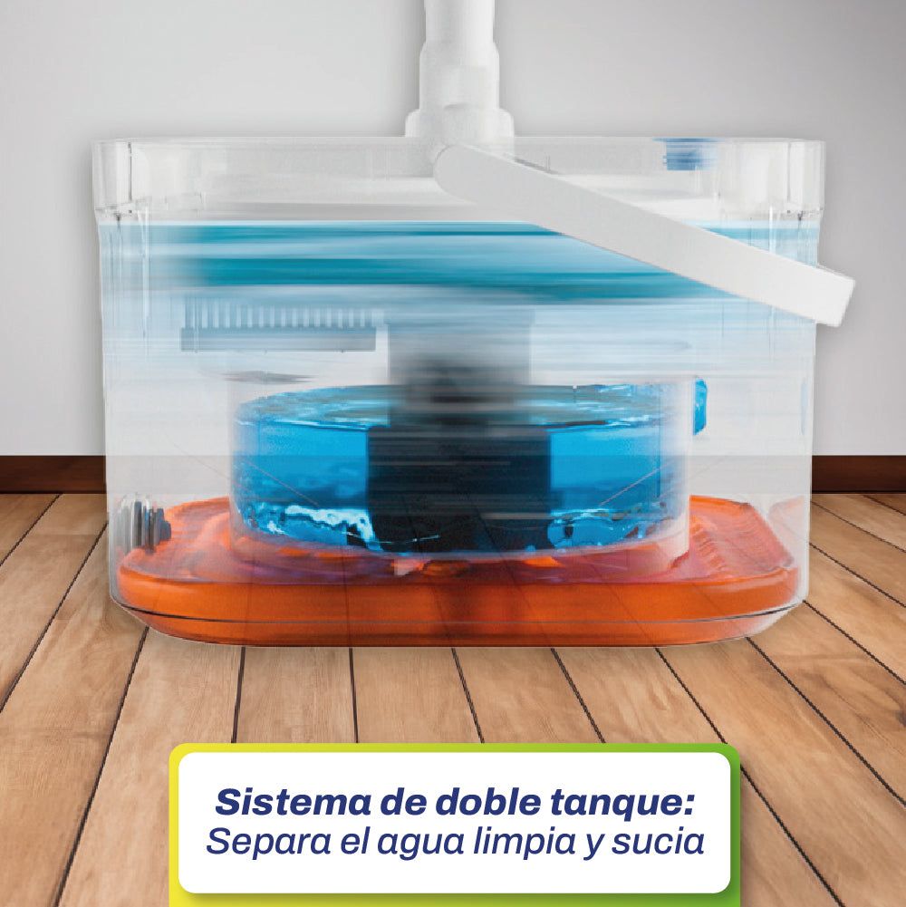 Set Mopa Cuadrada Spin con Repuesto Clynder 1 un