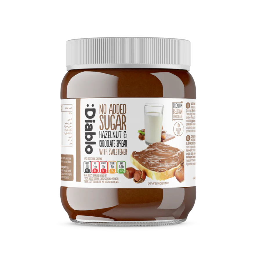 Crema Avellanas con Chocolate sin Azúcar :Diablo 350 g