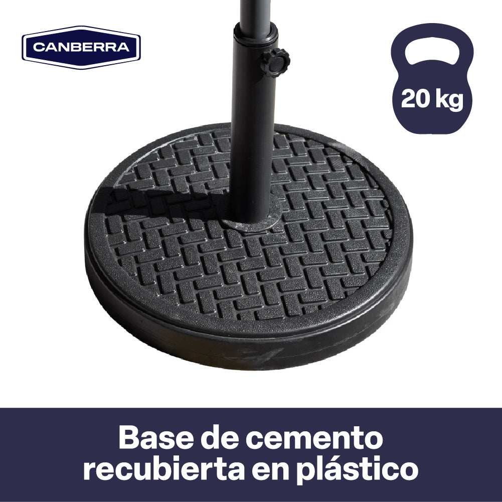 Set Quitasol 2,7m x 2,7m con Base de Cemento Canberra