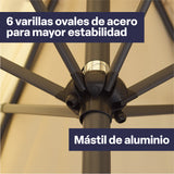 Set Quitasol Terraza 2,7 x 2,7 m Beige con Base de Cemento Canberra 1 un