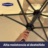 Set Quitasol Terraza 2,7 x 2,7 m Beige con Base de Cemento Canberra 1 un