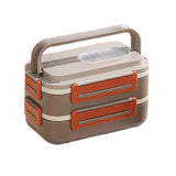 Lonchera 2 Niveles con Mango Plástica Beige 1400 ml 1 un