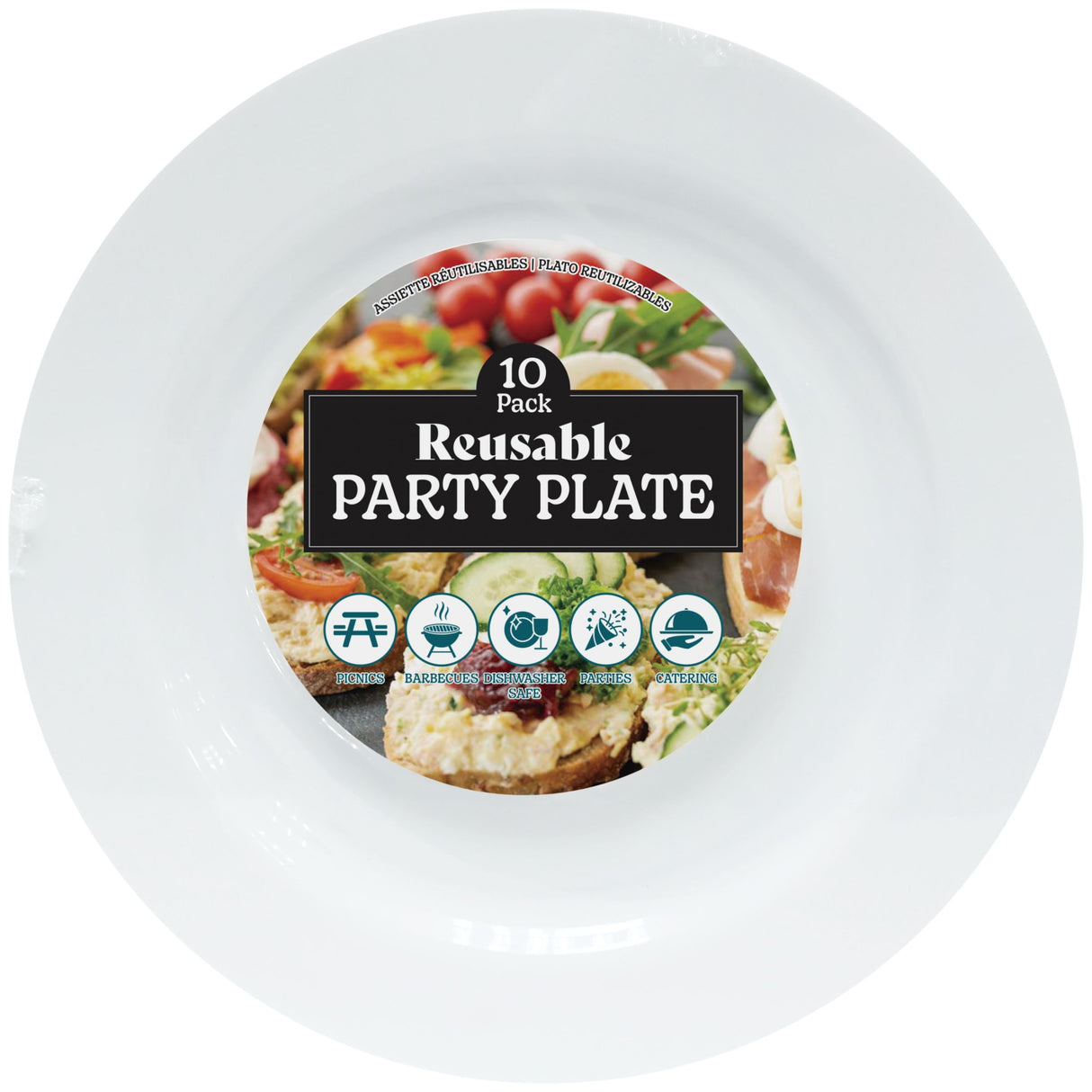 Set 10 Platos Reutilizables 22 cm 1 un
