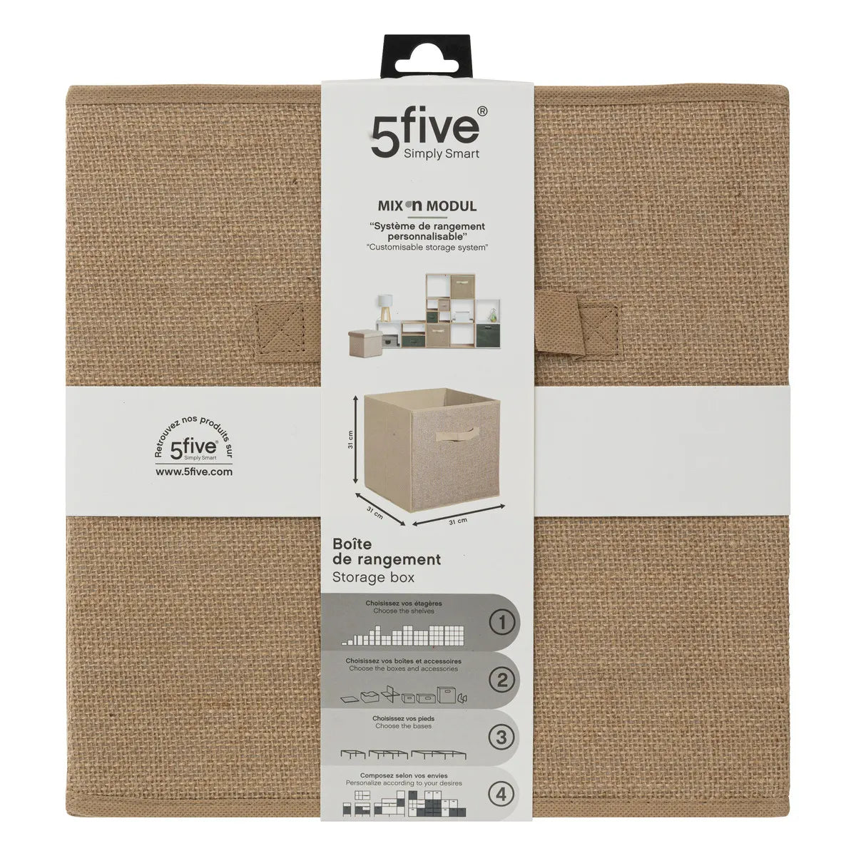 Caja Almacenamiento Toile de Jute 31 x 31 cm 5five 1 un