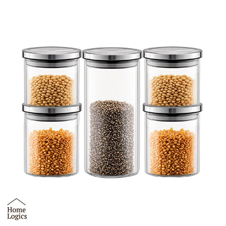 Set 5 Contenedores Herméticos Almacenamiento Home Logics 1 un