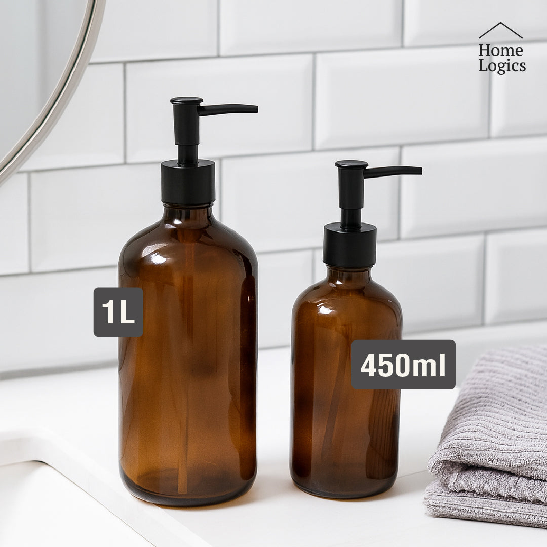 Dispensador Jabón Vidrio Ambar 1L Home Logics 1 un
