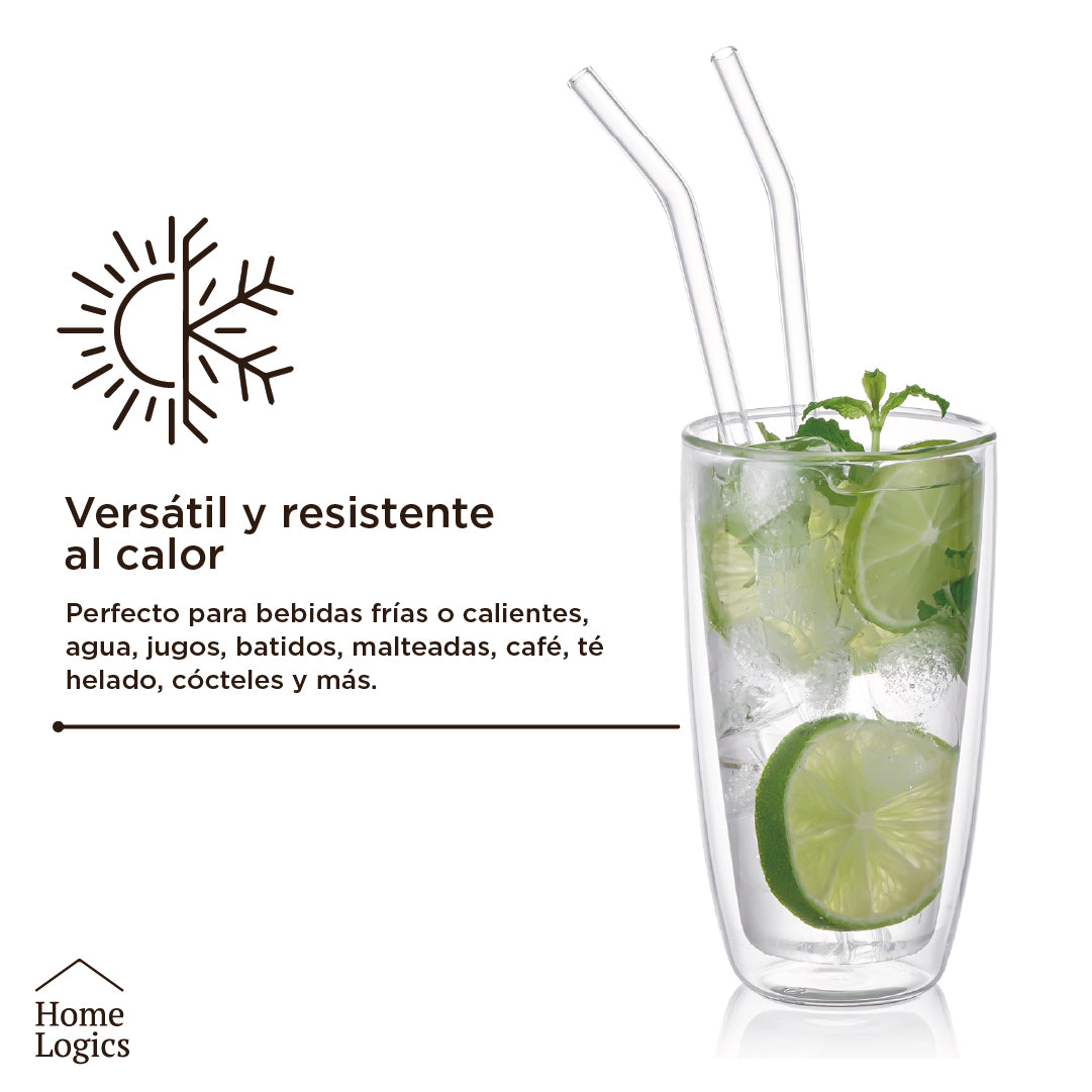 Set 6 Bombillas Vidrio Reutilizables Home Logics 1 un